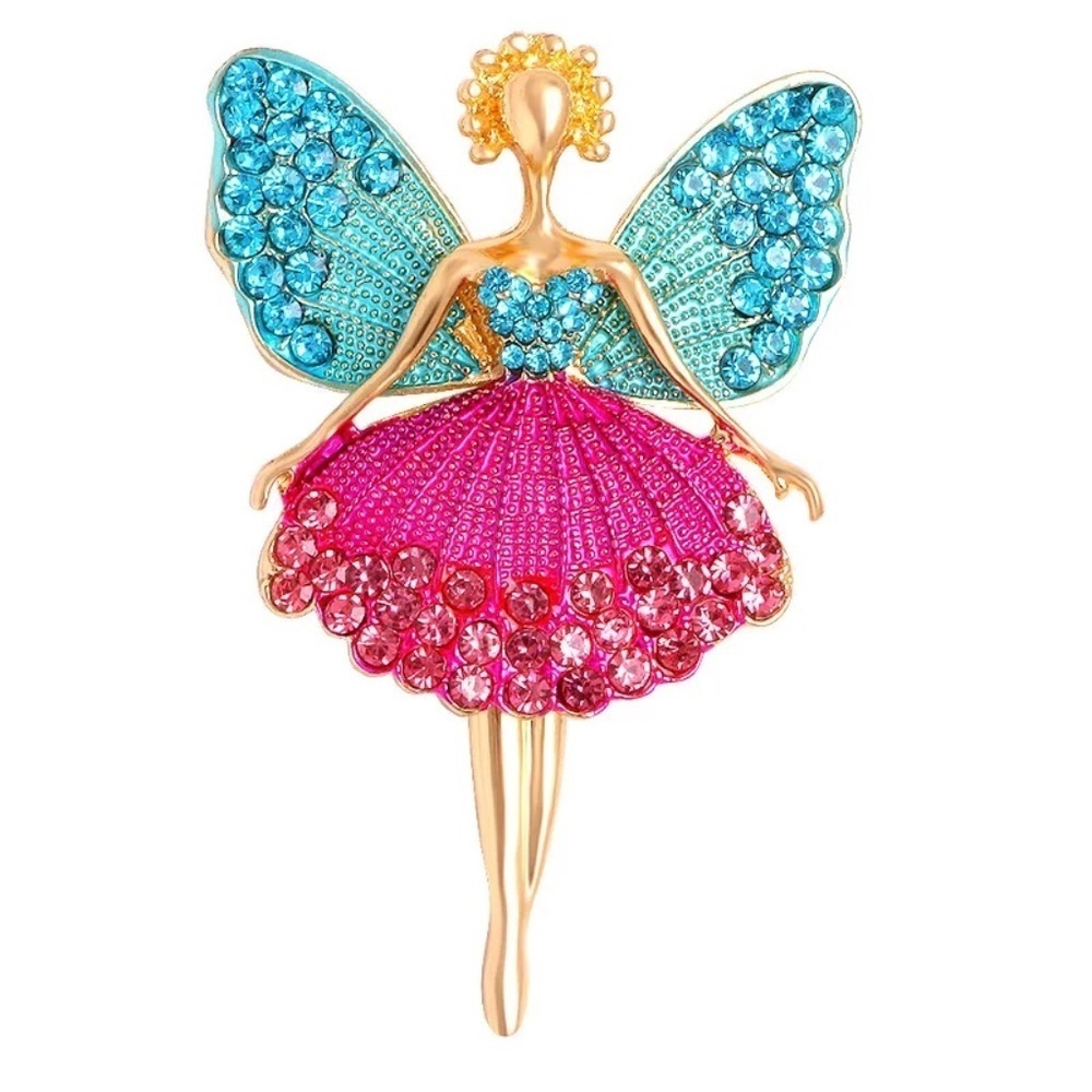 *ELLASANDRA* Blue x Pink Ballet Girl Fashion Brooch